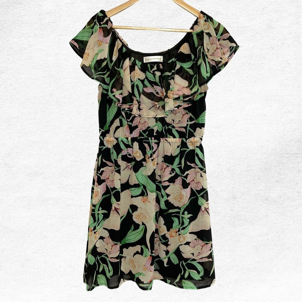 Luxe Apothetique Black Floral Spring Mini Dress